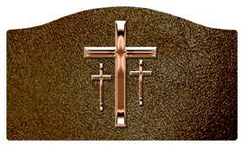 DASHELL-517-BZ-SH-BR Bronze 3 Crosses Shimmer Brown Background